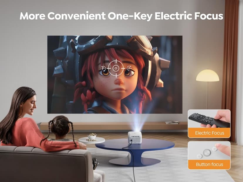 [Electric Focus]Mini Projector with 5G WiFi and Bluetooth 5.2,YABER 1080P Outdoor Projector Support ±40° Keystone Correction,Portable Projector for Phone/ TV Stick/Laptop/PS5