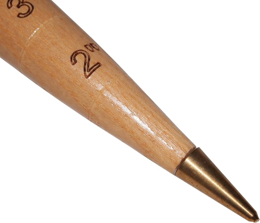 DeWit Wooden Dibber with Depth Measurements and Brass Tip, Simple Garden Tool Hand Dibber to Efficiently Plant Seeds, Bulbs, and Seedlings (12”)