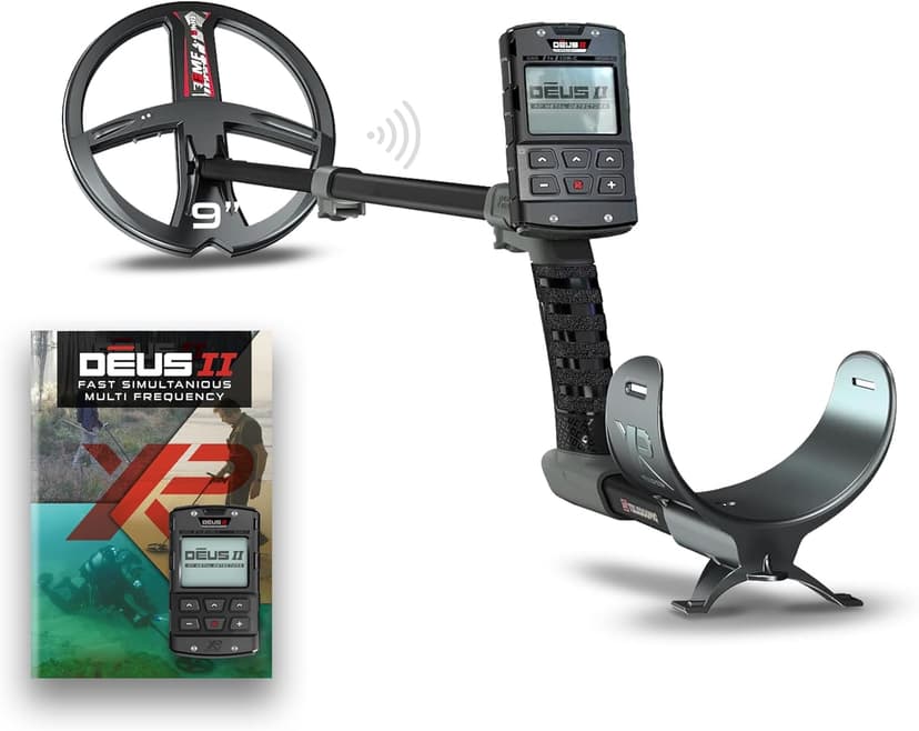 XP Deus II RC Metal Detector - 22 FMF Coil (9") - for Treasure and relic Detection - for All Terrain, XP Deus II Remote Control, S-Telescopic stem (DEUS2-22FMFRCEA)