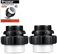 Swimables 2" Hi-Temp Union Compatible With all Pentair Whisperflo and Intelliflo Pumps for Inground Swimming Pool 21063-200-000-2" MIP x 2" Slip PVC - Made in USA - 2 Pack