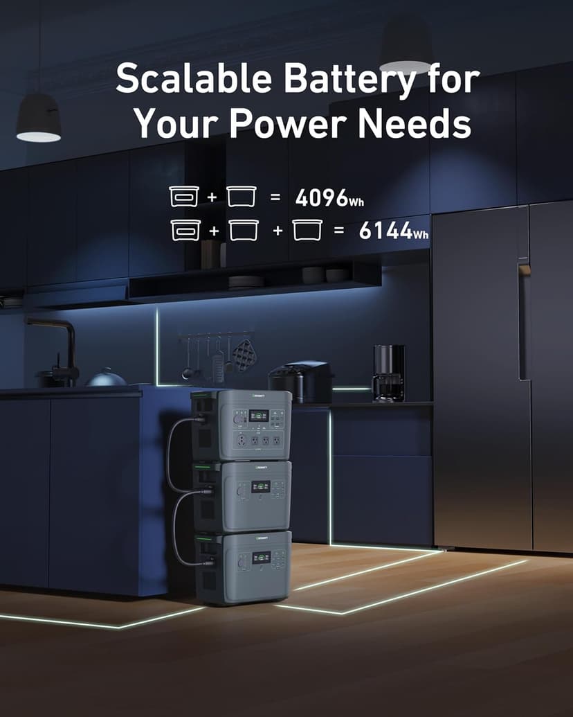 GROWATT Portable Power Station，Infinity 2000 Green Electric Solar Generator，2048Wh LifePO4 Battery,2200W AC Output for Home Use, Outdoor Camping, RVs and Emergency Backup(Solar Panel Optional)
