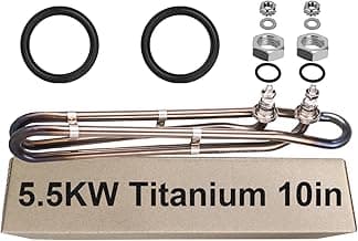 5.5kw Titanium Hot Tub Heater Element for Balboa Spa Heater Element，Flo-Thru Universal Hot Tub Heater Replacement Element（10 in）