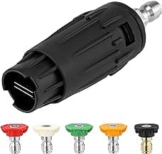JOEJET Pressure Washer Tips, Adjustable Pressure Washer Nozzle with 5 Spray Nozzle Tips, 1/4 Inch Quick Connect, 3000 PSI