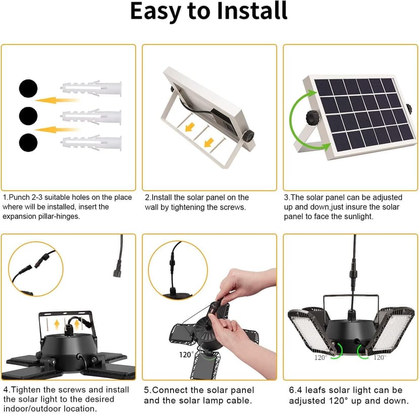 Aqonsie Solar Shed Light Outdoor Indoor, 176LED Solar Powered Motion Sensor Pendant Light Daytime Available, Solar Indoor Lights with 5 Lighting Modes & Remote for Shed Gazebo Barn Garage Home