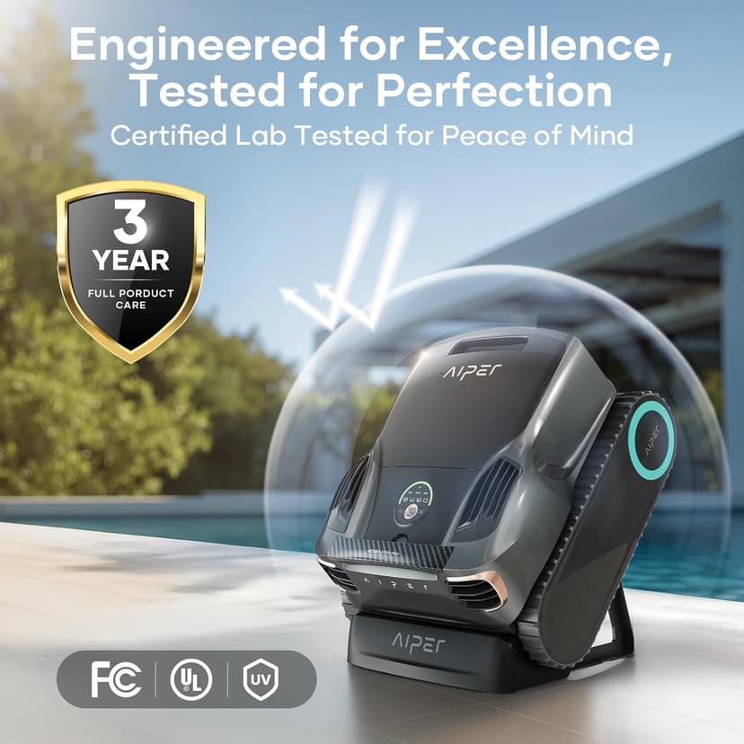 Aiper Scuba X1 Pro Max All-in-One Pool Cleaning Robot with Caddy, Pool Mapping, Adaptive Path, 8500 GPH Power, Double Filtration, Smart Surface Parking, Pool Vacuum for All Inground Pools
