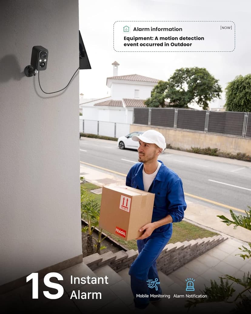Security Cameras Wireless Outdoor, Flood Light Solar Cameras for Home Security, Home Camera with Color Night Vision, PIR Human Detection, 2-Way Talk, IP66 Waterproof, SD Card/Cloud Storage