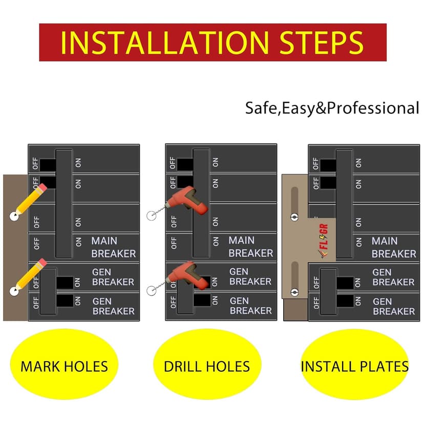 Generator Interlock Kit Compatible with Square D for Homeline Meter Main 150 or 200 amp Breaker,for Safe Usage of Portable Power During Outage,SD-200SA