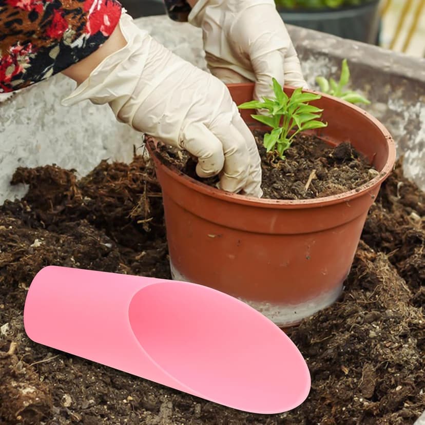 MIDELONG 2 Pcs Bonsai Soil Scoops, 6.4in Long Plastic Cups Garden Soil Scoops Small Gardening Tool Colorful Bucket Shovel Mini Potting Scoopers Bonsai Tool for Plant Flower Succulent