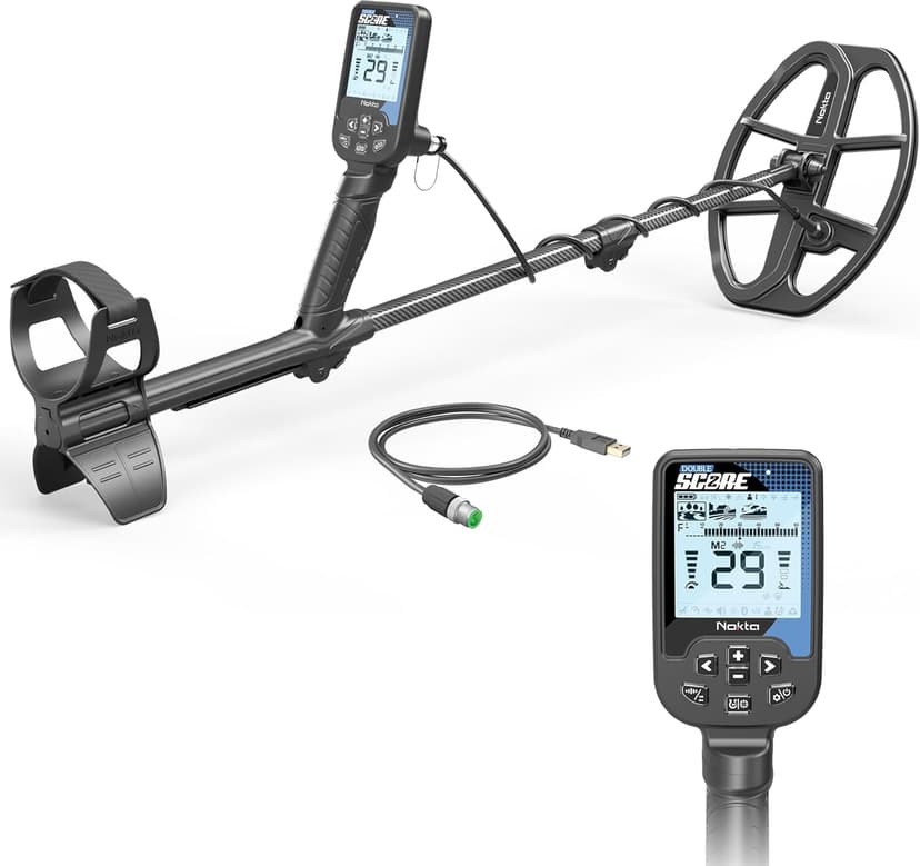 Nokta Score Metal Detector for Adults - Fully Waterproof, Rechargeable, Multi-Frequency, Easy-to-Use Detectors for Treasure Hunting (Double Score)