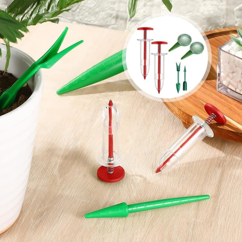10 PCS Mini Seed Spreader, 2025 New Mini Sowing Seed Dispenser, Seed Planter Tool, Manual Seedlings Dibber and Widger Set, Small Seed Spreader with Seedlings Dibber Widger for Spreaders