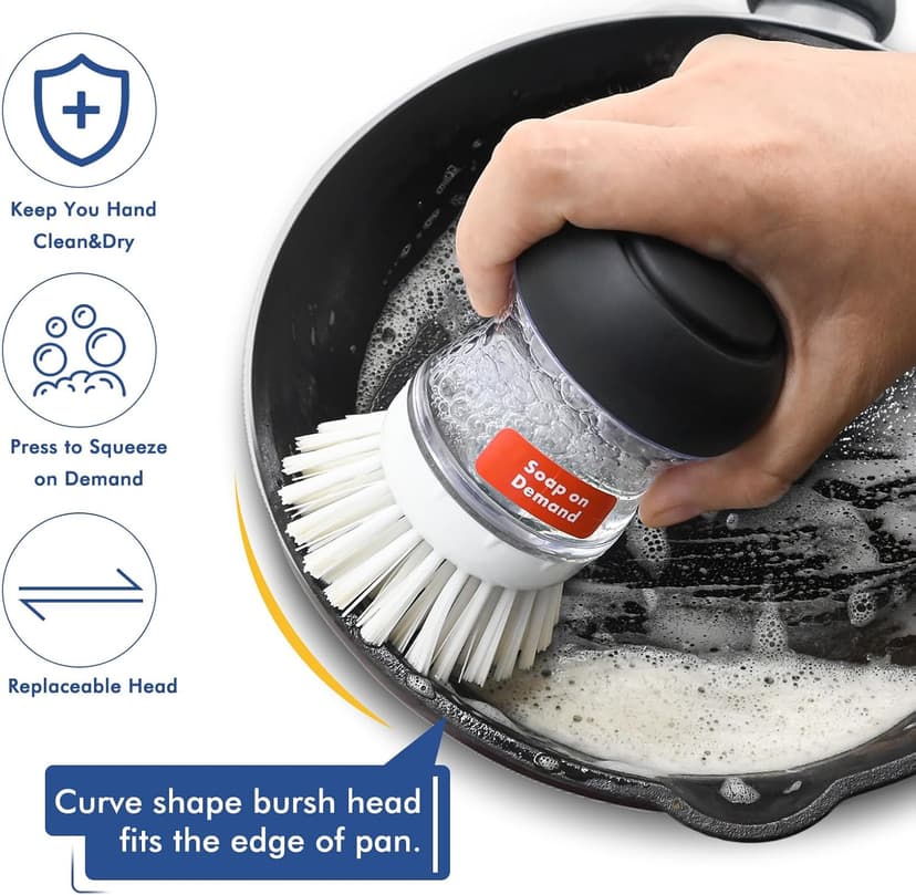 Palm Brush Refills for OXO Good Grips Soap Dispensing Dish Brush - 4 Pack Cleaning Replacement Brush Head for OXO Palm Brush(White)