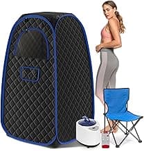 Sauna Box, Portable Sauna for Home, Steam Sauna Tent with Steamer, Remote Control, Folding Chair, 9 Levels