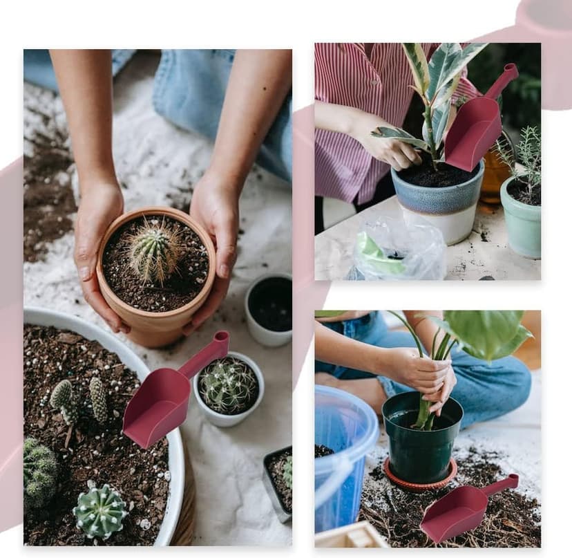 2 Pcs Garden Scoops PP Resin Hand Trowels Hanging Hole Design Shovel Scoops for Home Flower Soil Planting Digging Transplanting Compost Dog Food
