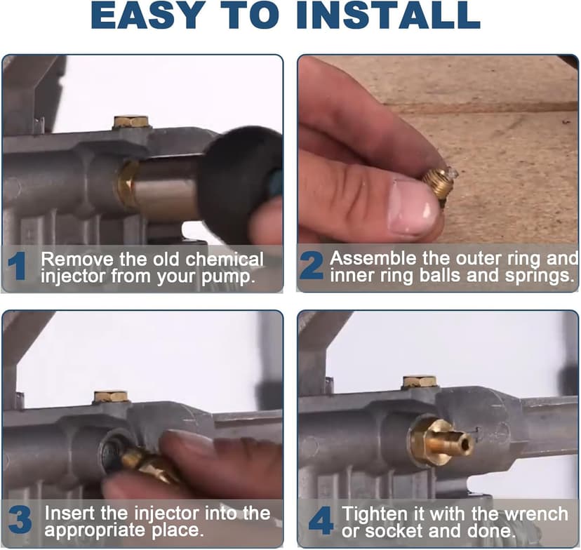 Jingzan 2 Set Pressure Washer Chemical Soap Injector Kit for Briggs and Stratton, Homelite, Ryobi and Husky Replaces 190593GS 190635GS and 203640GS (2 Set Injector Kit)