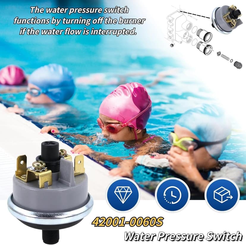 Pool Heater Repair Kit Includes Stack Flue Sensor, Thermistor & Switch for Pentair MasterTemp & Max-E-Therm Pool Heaters Replace# 42002-0024S, 42001-0053S, 42001-0060S, 42002-0025S, 42001-0063S