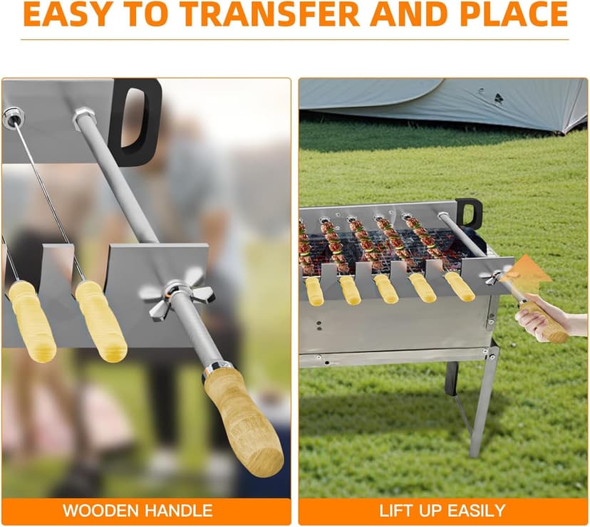 Stainless Steel Electric Barbecue Grill, Automatic Rotating Barbecue Grill, Adjustable Width Barbecue Grill for BBQ (G700)