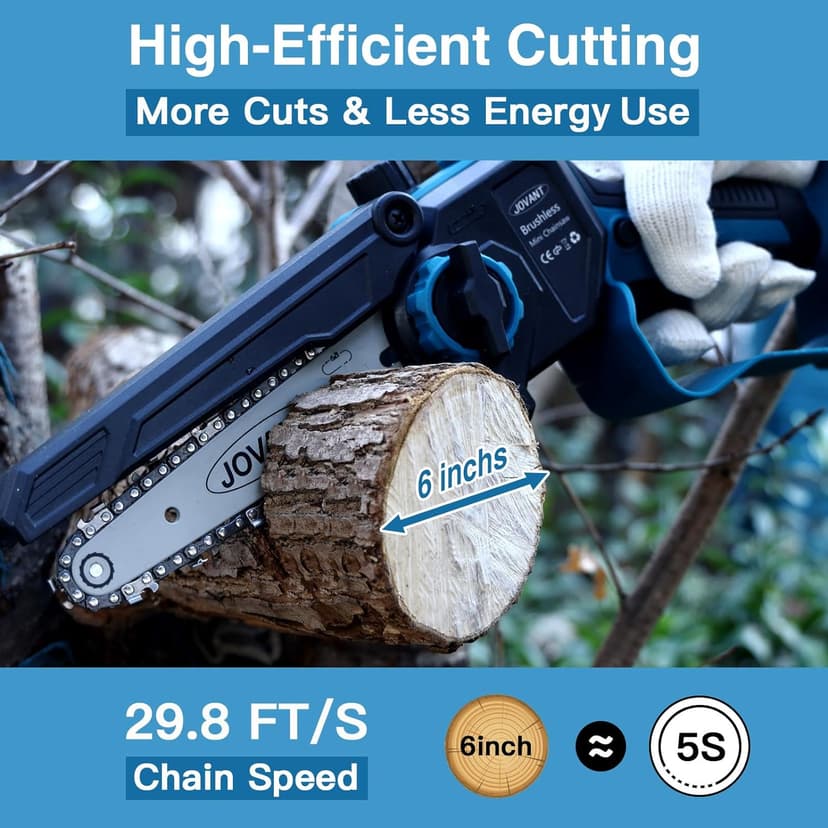 2-in-1 Cordless Pole Saw, Brushless Mini Chainsaw Cordless with Pole, 2 Pack 20V 4.0Ah Battery Powered Pole Saws for Tree Trimming, 15ft Reach Electric Saw for Trees With Pole