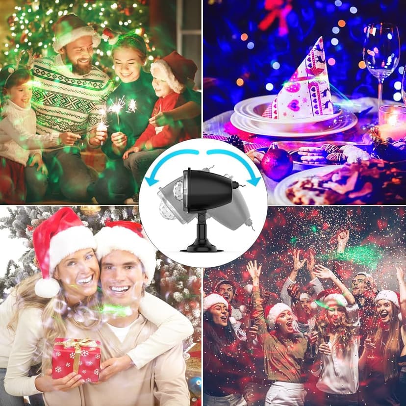 Christmas Halloween Laser Projector Lights - Outdoor Waterproof Holiday Light Projector with 10 Color, Aurora & Ocean Wave Pattern - Landscape Night Light for House,Garden,Yard Christmas Decoration