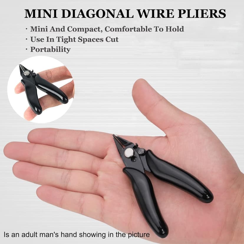 BOENFU 3.5 Inches Mini Cutter with Lock, Flush Cutters, Small Wire Snips, Micro Wire Cutter with Spring, Black