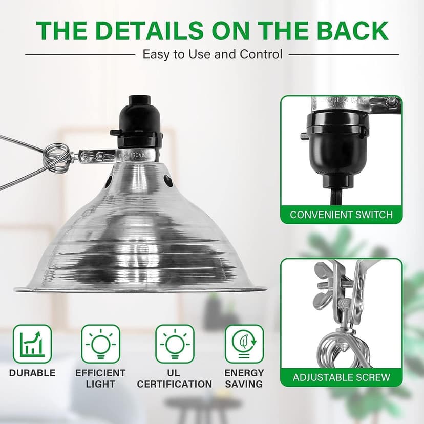 Simple Deluxe HIWKLTCLAMPLIGHTMX2 2-Pack Clamp Lamp Light with 8.5 Inch Aluminum Reflector Up to 150 Watt E26 Socket (No Bulb Included) 6 Feet 18/2 SPT-2 Cord, Silver