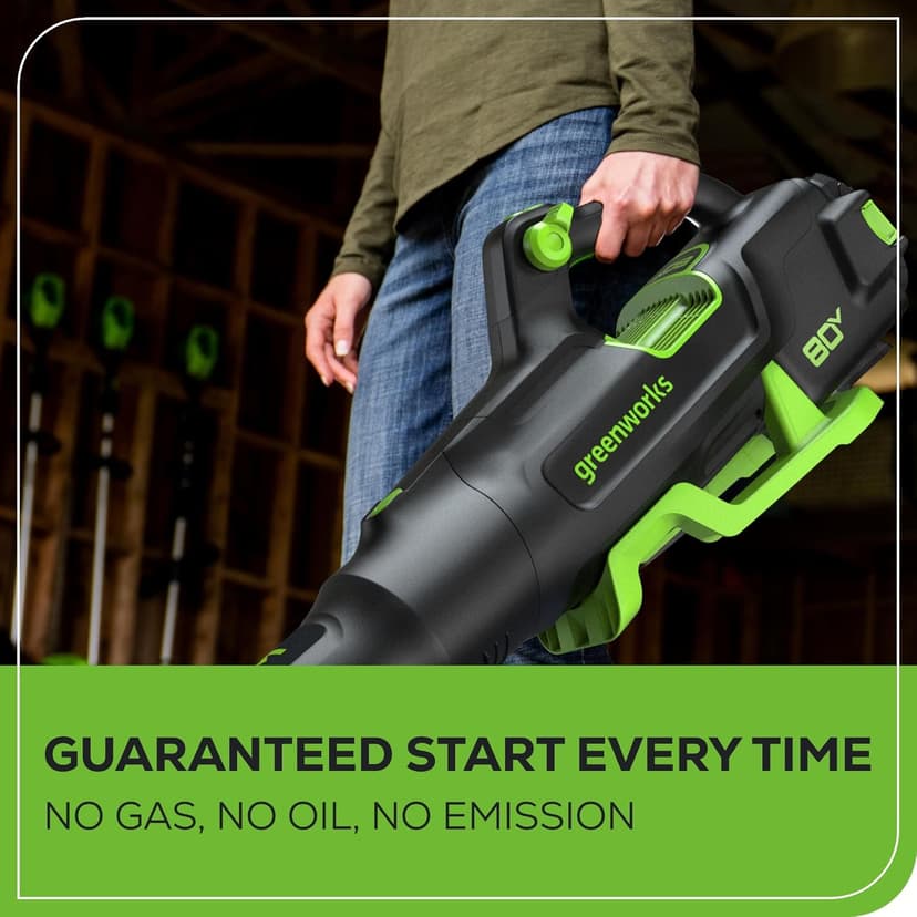 Greenworks 80V 700 CFM Cordless Leaf Blower - Commercial-Grade Power, 45-Min Rapid Charger for Wet Leaves & Heavy Debris (Includes 2.5Ah Battery)