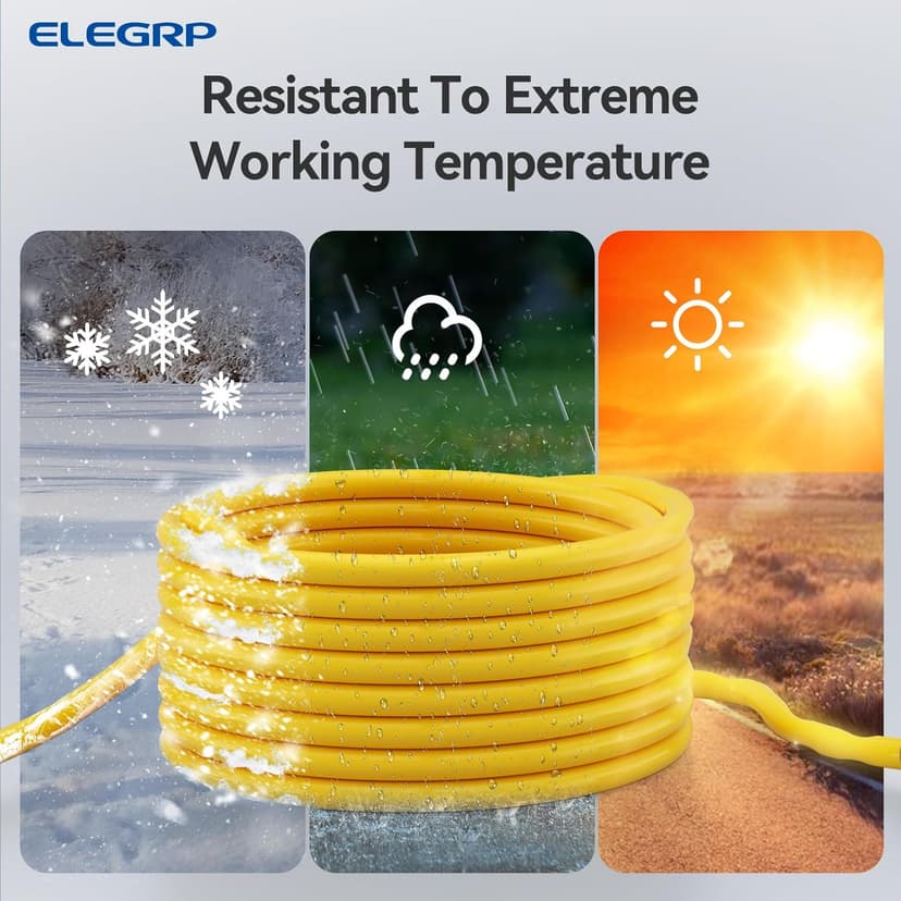 ELEGRP 30 Amp Generator Extension Cord 50 Feet, 4-Prong NEMA L14-30P to L14-30R, 120/250V Up to 75000W, 10 Gauge Heavy Duty SJTW Locking Power Cord for Portable Generators, Home Backup, ETL Listed