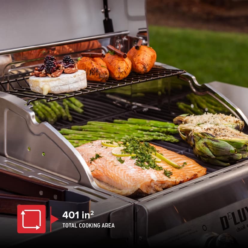 Nexgrill Deluxe 2-Burner Gas Grill with 401 SQ In Grate, 28000 BTUs, Stainless Steel Control Panel & Foldable Side Table, Propane BBQ Grill for Outdoor Cooking, Patios, Backyards and More - 720-0864R