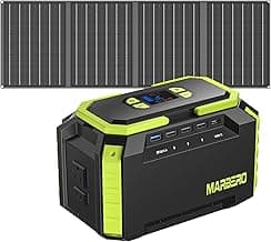 MARBERO 200W Solar Generator 222Wh Portable Power Station with Solar Panel 40W Included 60000mAh Power Supply with AC Outlet 100V 300W Max for Camping Emergency Home Backup