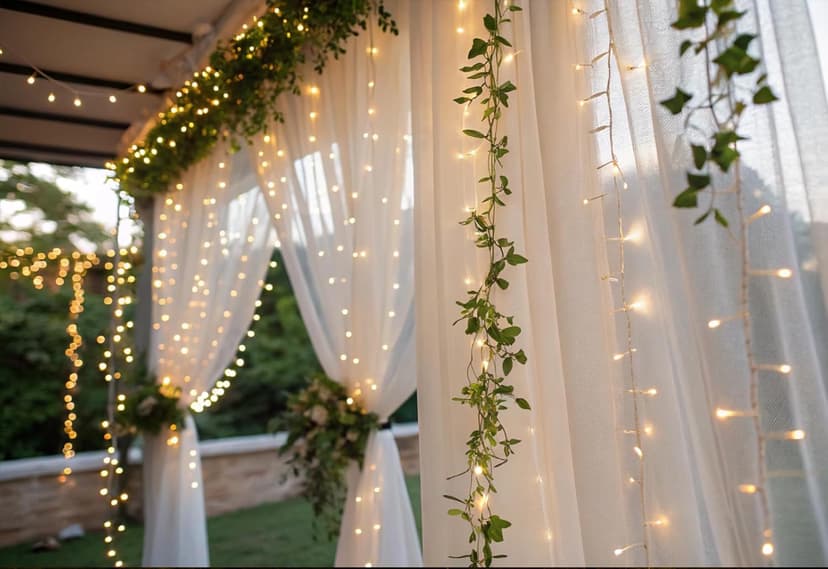 Solhice LED Curtain Lights Outdoor 40ft x10ft, 800 LED Plug in Hanging String Lights Indoor, Christmas Twinkle Lights Backdrop for Outside Backyard Patio Wedding Décor, Warm White (Not Connectable)