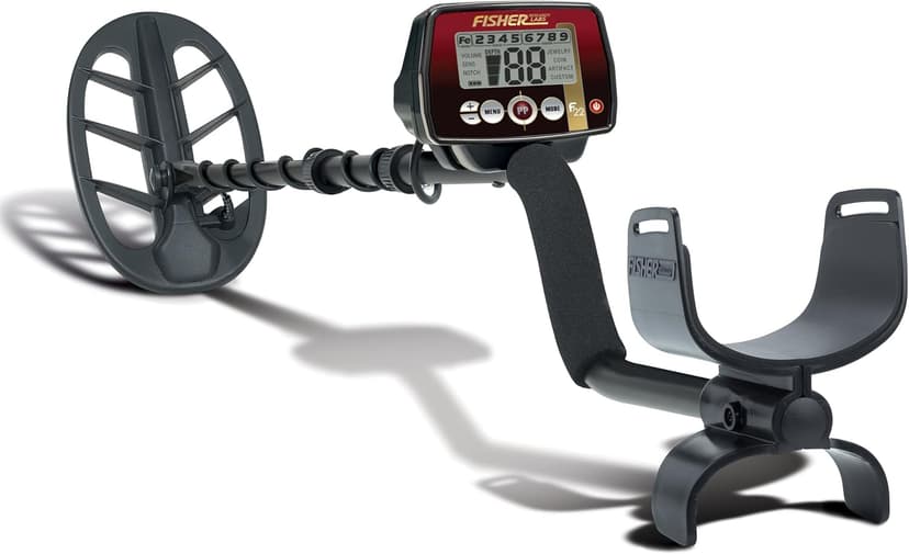 Fisher Labs F22 Weatherproof Metal Detector with 11 Inch Weatherproof Coil, All-Purpose, High-Sensitivity, Deep Seeking Metal Detector, Pinpoint, Easy to Use, Red
