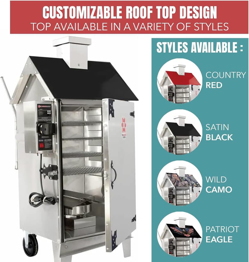 The Sausage Maker - 30 lb. Digital Smoker for Making Sausage, Ham, Fish and Brisket (Eagle with Flag)