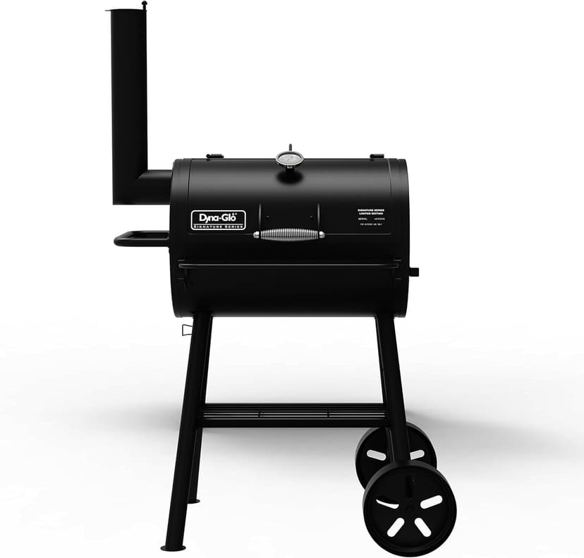 Dyna-Glo Signature Series DGSS443CB-D Heavy-Duty Compact Barrel Charcoal Grill, Black powder coat