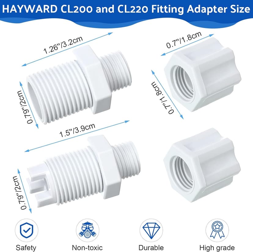 2 Sets Offline Feeder Connection Pack with Saddle Clamp Chlorinator Feeder Hose Tubing Parts with 2 Sets Check Valve Control Valve for CL200 CL220 Offline Replacement