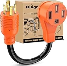 Nilight RV Generator Adapter Cord 30Amp to 50Amp 4 Prong Pure Copper Heavy Duty Twist Lock Male Plug10 Gauge Wire L14-30P to 14-50R 30M/50F for RVs Camper Caravan Van Trailer