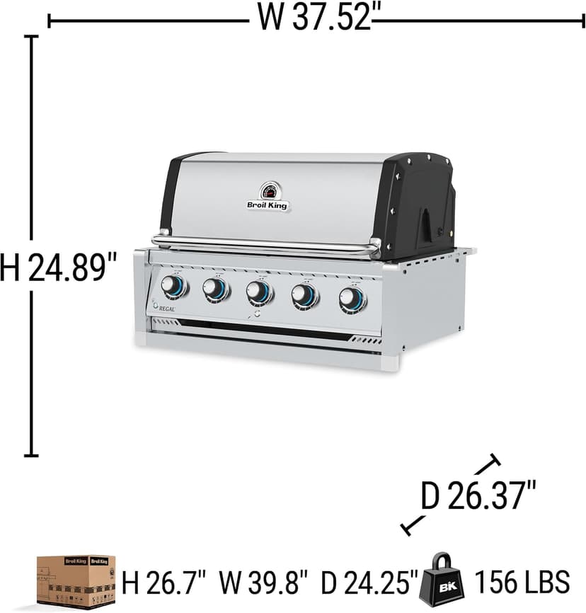 Broil King 886717 Regal S 520, Natural Gas (NG), Stainless Steel, Black