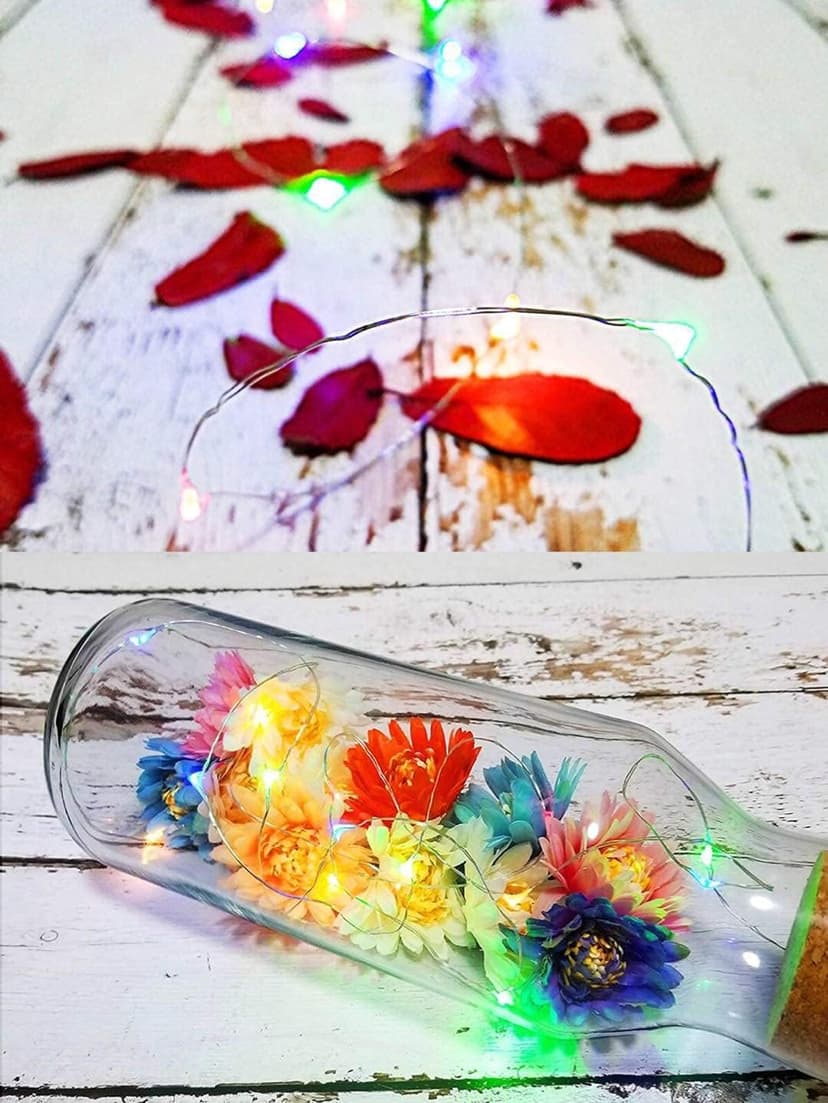 VOOKRY Fairy Lights Battery Operated Mini Starry String Lights, 12 Pack 30 LEDs 10 ft Silvery Copper Wire Lights Multicolor, Works for DIY Wedding Centerpiece, Party, Table, Christmas Decorations