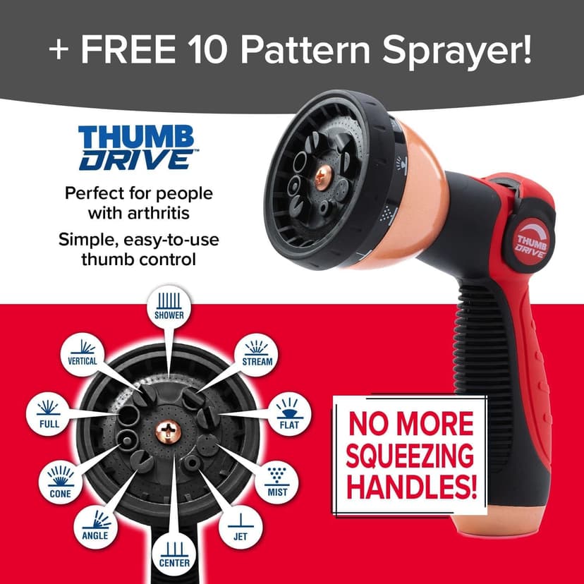 Pocket Hose Copper Head w/New Pocket Pivot Expandable Garden Hose 100FT, AS-SEEN-ON-TV, Swivels 360°, Advanced Tri-Tex Tubing & Force Field Jacket, 3X Stronger, Lead-Free, No-Kink, Anti-Burst w/APT