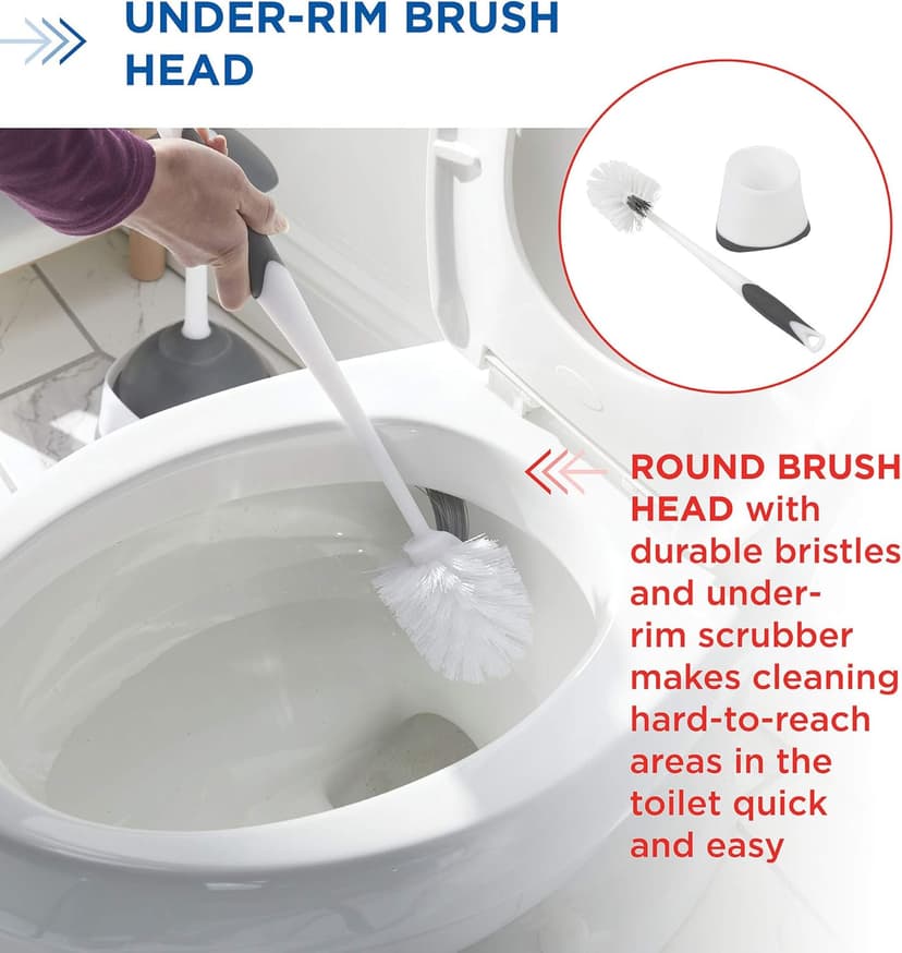 Clorox Corner Toilet Bowl Brush With Under Rim Scrubber