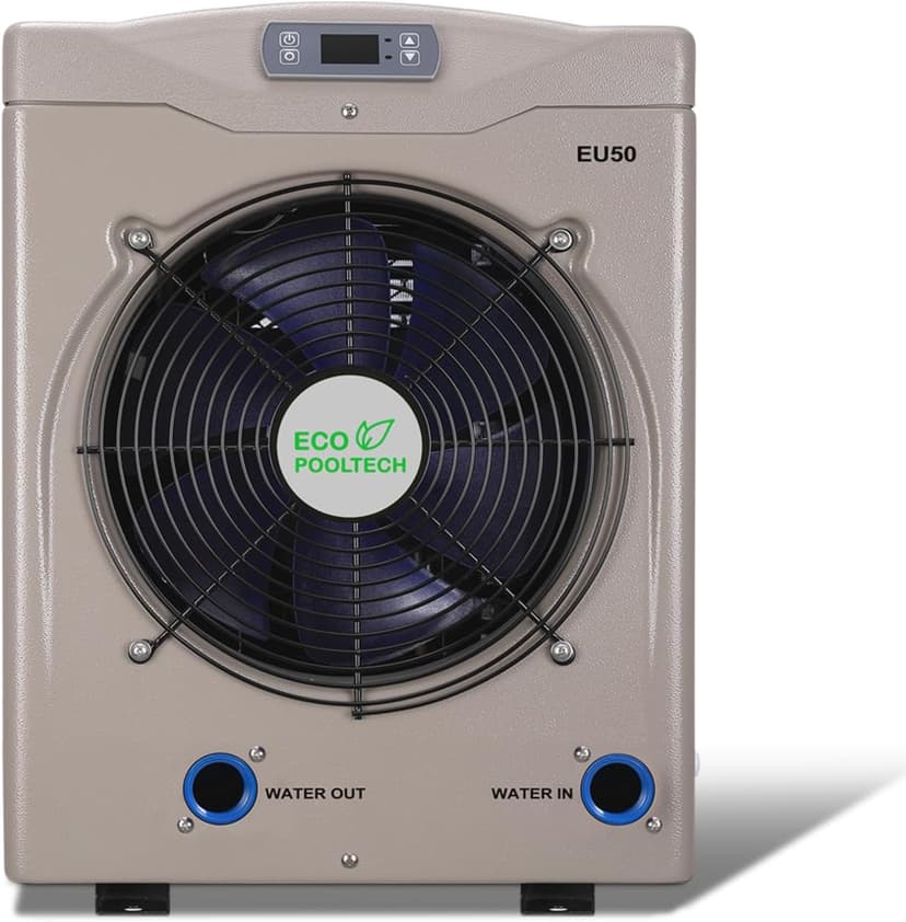 Max 16184BTU Above Ground Pool Heater, Up to 5000gallons Swimming Pool Heat Pumps, Fits 8/11/15 Foot Pools, Titanium Heat Exchanger, 5.62 COP, 110V/120V, EU50