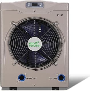 Max 16184BTU Above Ground Pool Heater, Up to 5000gallons Swimming Pool Heat Pumps, Fits 8/11/15 Foot Pools, Titanium Heat Exchanger, 5.62 COP, 110V/120V, EU50