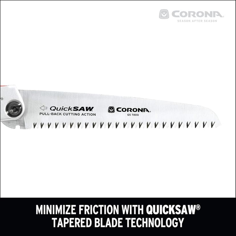 Corona Tools 7-Inch QuickSAW Folding Saw | Pruning Saw Designed for Single-Hand Use | Curved Blade Hand Saw | Cuts Branches Up to 4" in Diameter | QS 7800