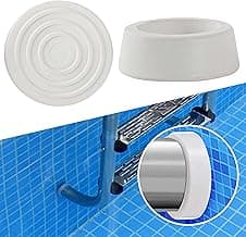 TonGass Outside Pool Ladder Bumpers for Inground Pools - 2-Pack White Rubber End Caps Fit 1.9" Standard Swimming Tubing - Bumper Caps for Step Ends