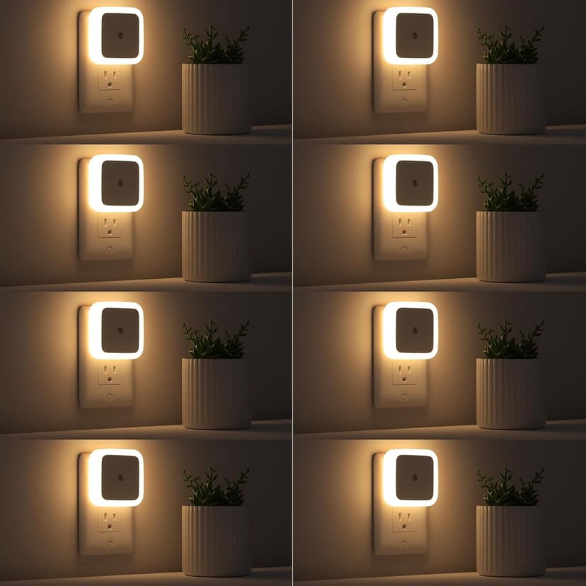 Sujeet Night Light, Night Lights Plug into Wall 8-Pack, Plug in Night Light, Dusk to Dawn Nightlight Led Night Lights for Bedroom, Bathroom, Hallway Warm White