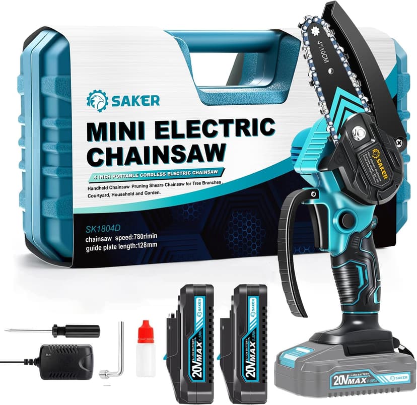 Saker Mini Chainsaw,Portable Electric Chainsaws Cordless,Small Handheld Chain Saw Pruning Shears Chain Saws for Tree Branches,Father's Day Gift for for Men Dad Husband Women,Courtyard and Garden
