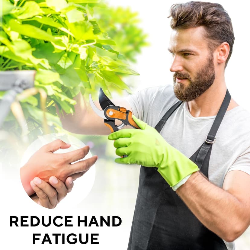 Bypass Pruning Shears with Ultra Sharp Blades - Premium Pruners w/Adjustable Feature for Any Hand Size - Ergonomic & Sturdy Scissors For Gardening - Perfectly Cutting Through Anything in Your Yard