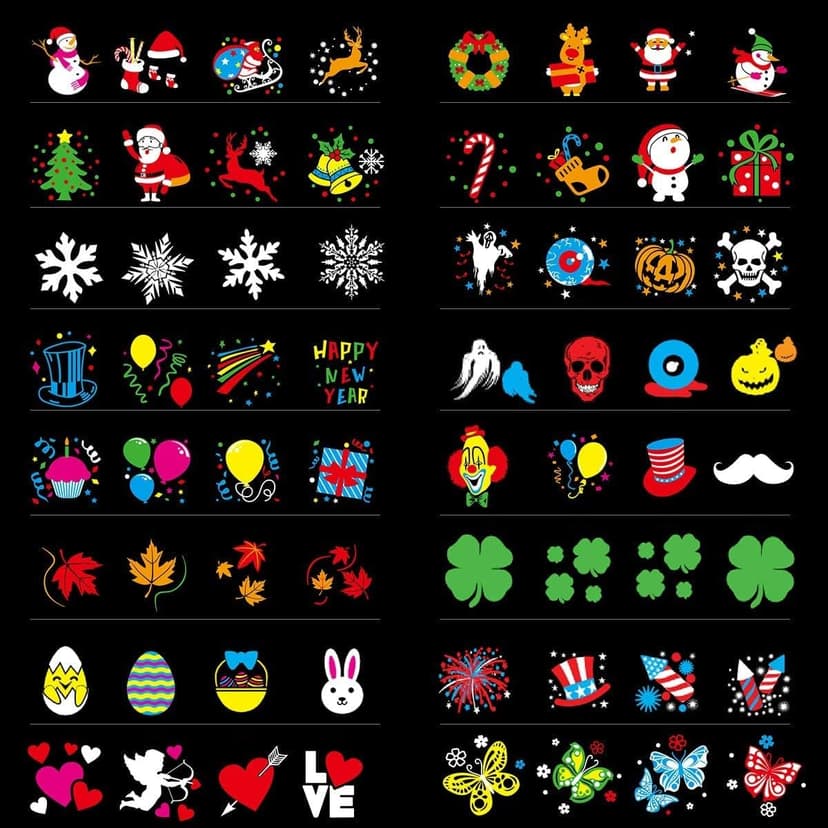 Holiday Projector Light, Syslux Halloween Christmas Projector Lights 16 HD Slides LED Waterproof Light Outdoor Indoor Light with Remote Control for Party Garden Halloween Xmas Holiday Landscape Decor
