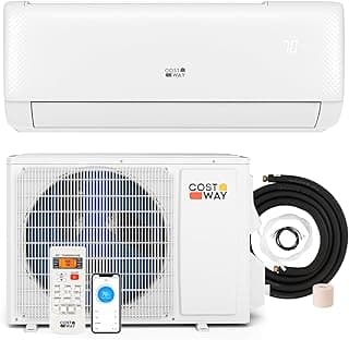 COSTWAY 12000 BTU Mini Split Air Conditioner, with Heat Pump, 22 SEER2 115V Inverter, 24H Timer, Auto Clean, Remote Control for Rooms up to 750 Sq.Ft (Airtural Series)