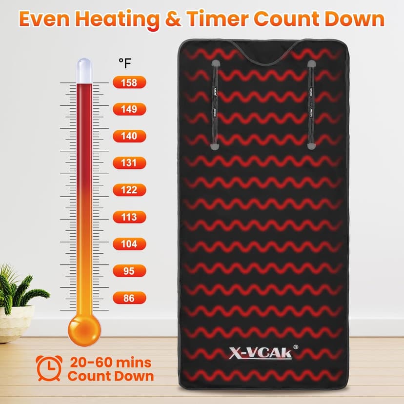 Sauna Blanket, Sauna, Portable Sauna for Home, 86-158℉, 20-60 Minutes Timer, 6 ft x 2.62 ft