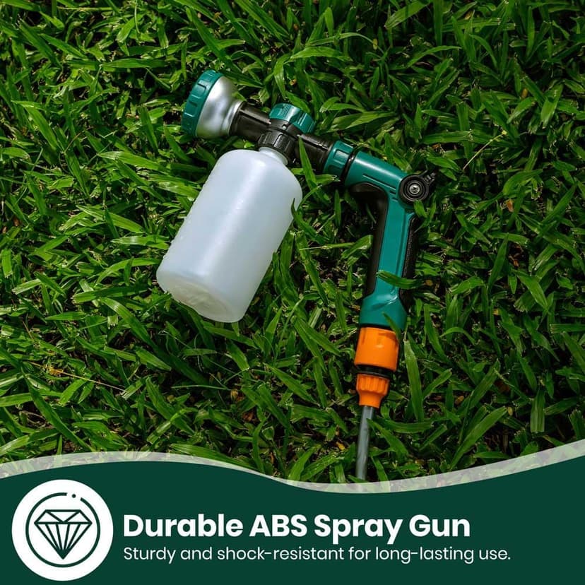 VENETIO 8-Dial Hose End Sprayer for Liquid Fertilizer/Soap | Precision Lawn, Yard & Garden Feeder with 16oz Bottle for Uniform Fertilizing and Watering Plants | Car, Dog Wash Hose Attachment Nozzle