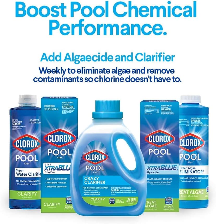 Clorox® Pool&Spa™ Swimming Pool Algaecide and Clarifier, Prevents and Treats Pool Algae, Clears Water, 128 Fl Oz (Pack of 1)
